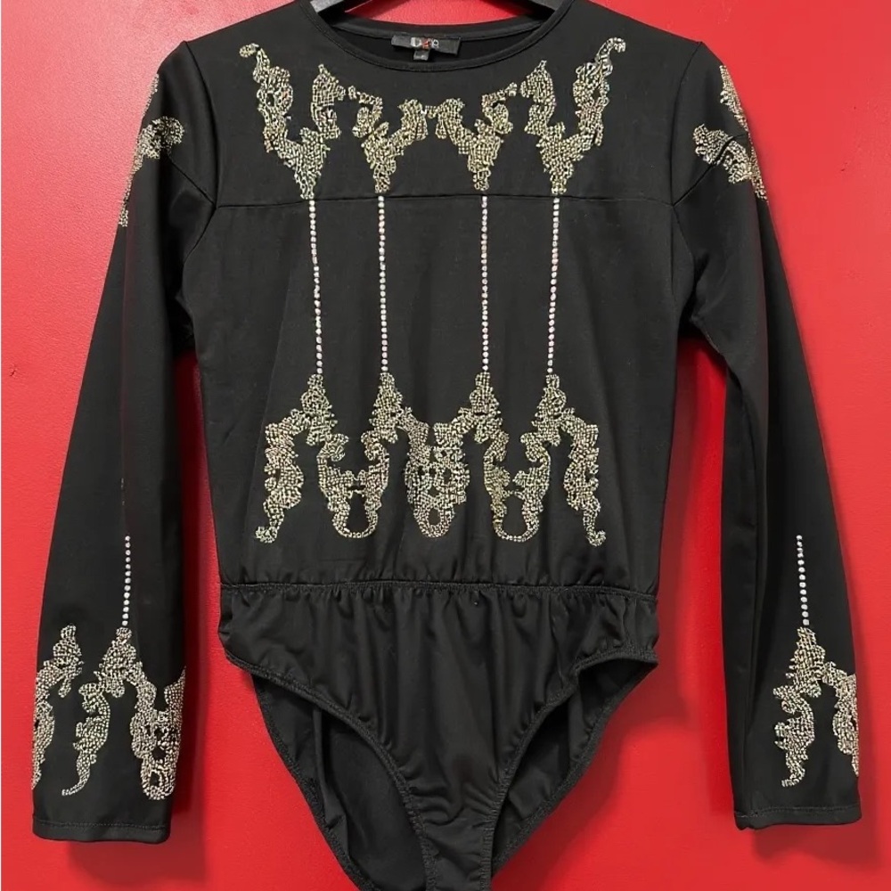 Elegant Black and Gold women’s body suit